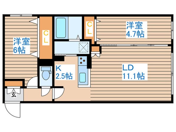 アルファスクエア琴似1条の物件間取画像